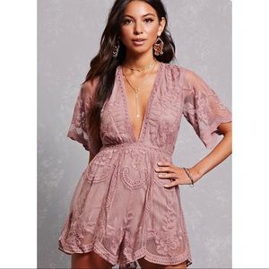 Honey punch lace romper